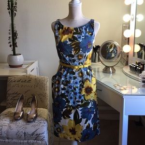 floral dress with cardigan and belt included